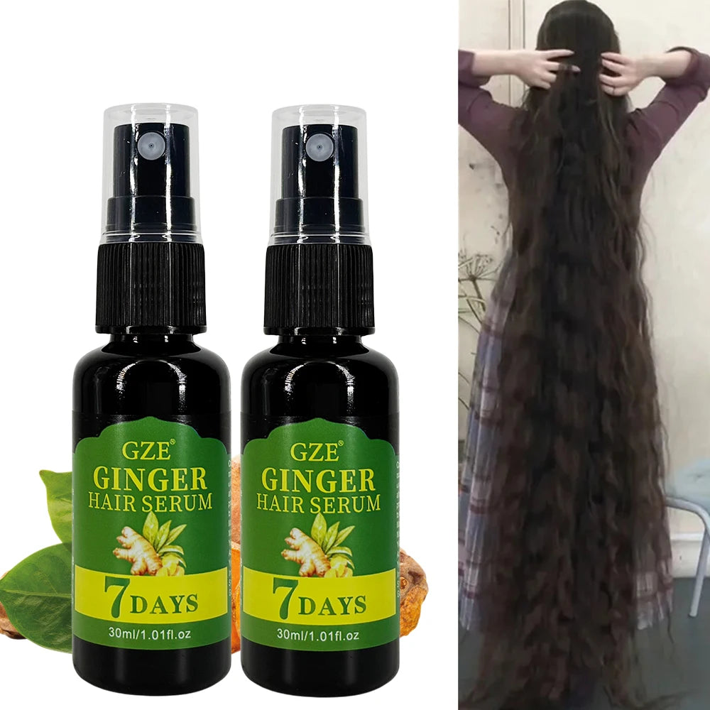 2 Pack GZE Ginger Hair Serum 7 Days Moisturizing Strong Hair Qme