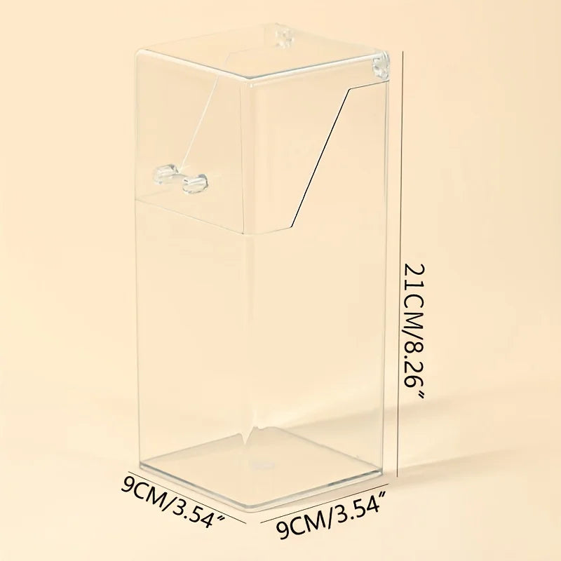 1pc Clear Makeup Brush Organizer, Large Capacity Makeup Brush Storage Box Qme
