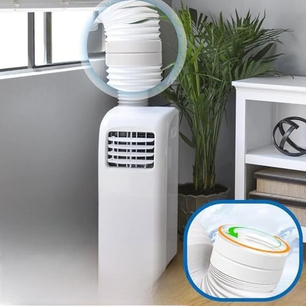 Portable Air Conditioner Exhaust/ Hose Connector 5.9 Inch (150mm) AC Vent Adapter With Steel Ring Compatible With LG/ And More Qme