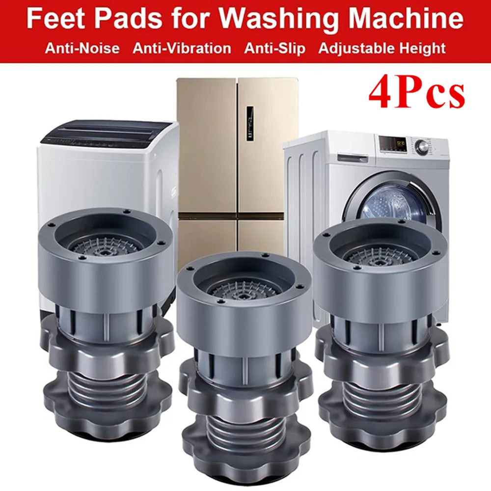 4Pcs Washing Machine Foot Pad Noise Reduction Shock Absorption Heightened Bracket Pad Refrigerator Non-slip Support Dampers Qme