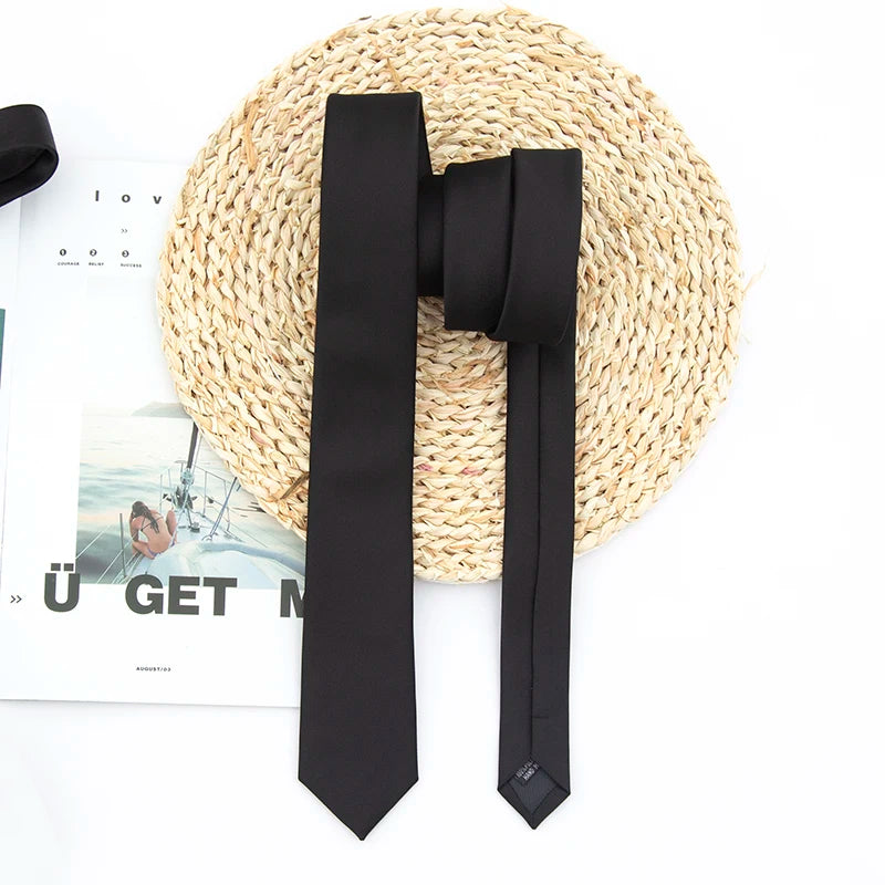 Classic Black Ties Men Women Neckties Wedding Party Business Adult Qme