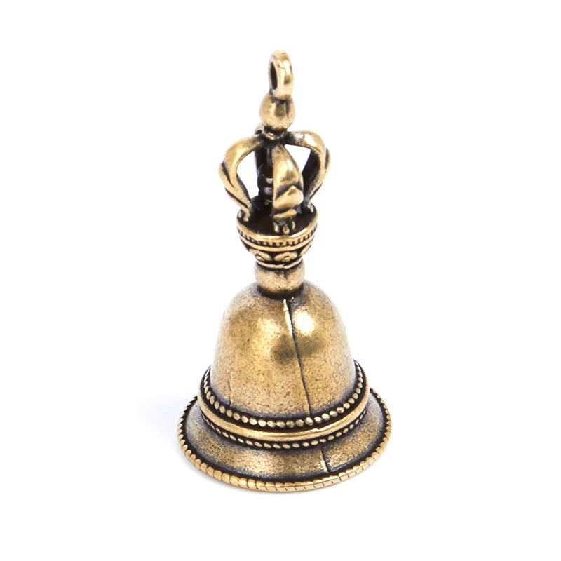 Brass Handicraft die-casting Drop Bell Key Car Button Wind Bell Tibetan Bronze Bell Creative Gift Home Decoration Accessories Qme 5x2x2cm
