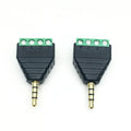 3.5mm 10pcs 1/8 Inch Stereo Male & Female Plug to AV Screw Video Balun Terminal Jack 3 pin Terminal Block Plug Connector Qme Male
