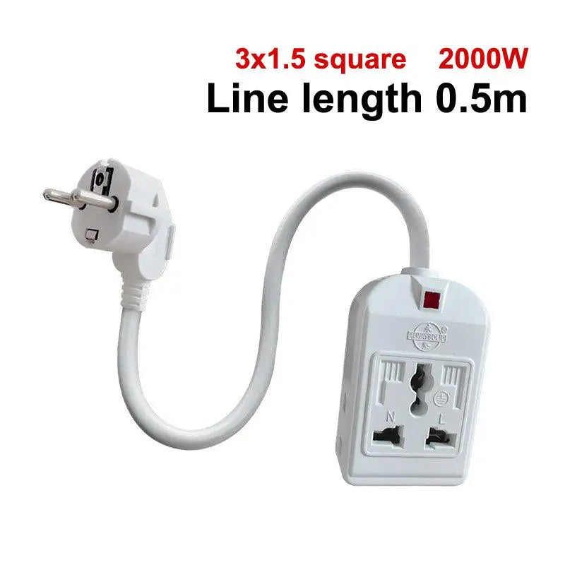 Home Office Schuko Power Strip 3-Outlet 7-Hole Extension Cord Qme 50CM
