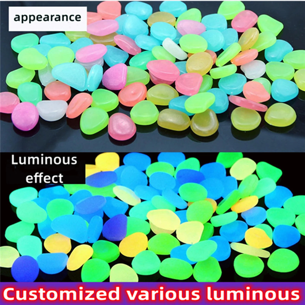 200-1000 Pcs Luminous Rock Stone Luminous Dark Garden Pebbles for Sidewalk Fish Tank Decoration, Aquariums, Fish Tanks Loom Qme