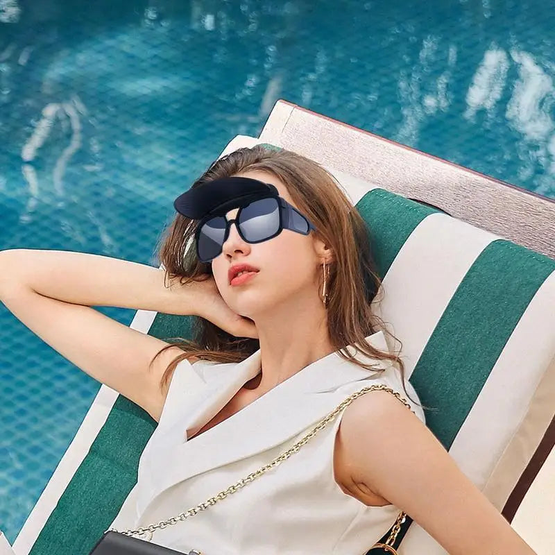 Sunvisor Sunglasses For Women Hat Brim Sunglasses Sun Protection Comfortable And Detachable Cycling Glasses Stable And Funny Qme