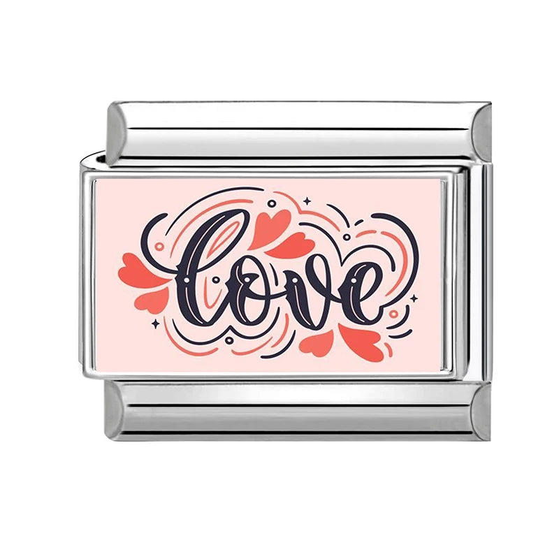2026New Romantic Encounter Pink Sky Dancing Italian Charm Links Fit