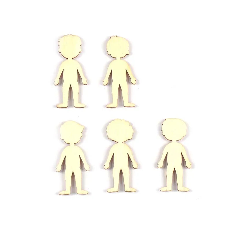 20Pcs 22x49mm Boy/Girl Wooden Crafts Decoracion DIY Scrapbooking Crafts Supplies Home Party Decor Handmade Ornaments Arts c3417 Qme