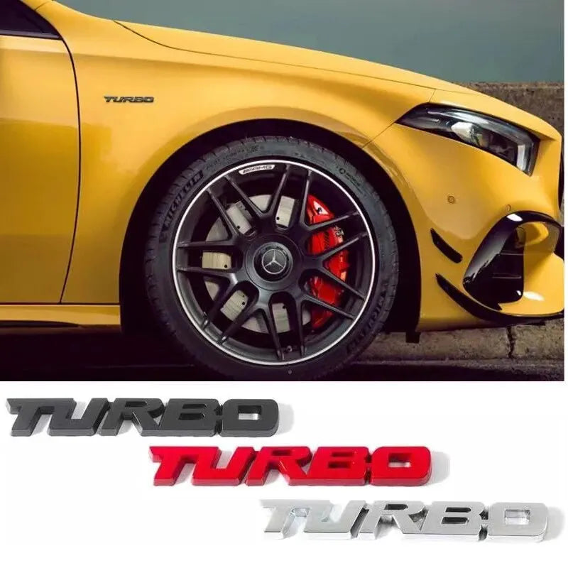 Car Sticker Turbocharged Turbo Metal Alloy 3D Badge Car Modification Accessories Rear Marked Side Marking Decorative Car-Sticker Qme