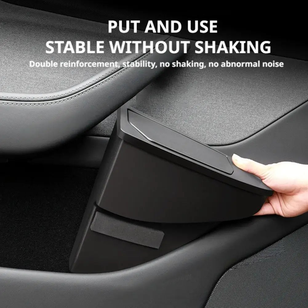 Front Door Storage Trash Can Tesla Model Y Slot Garbage Dust Case Box Qme