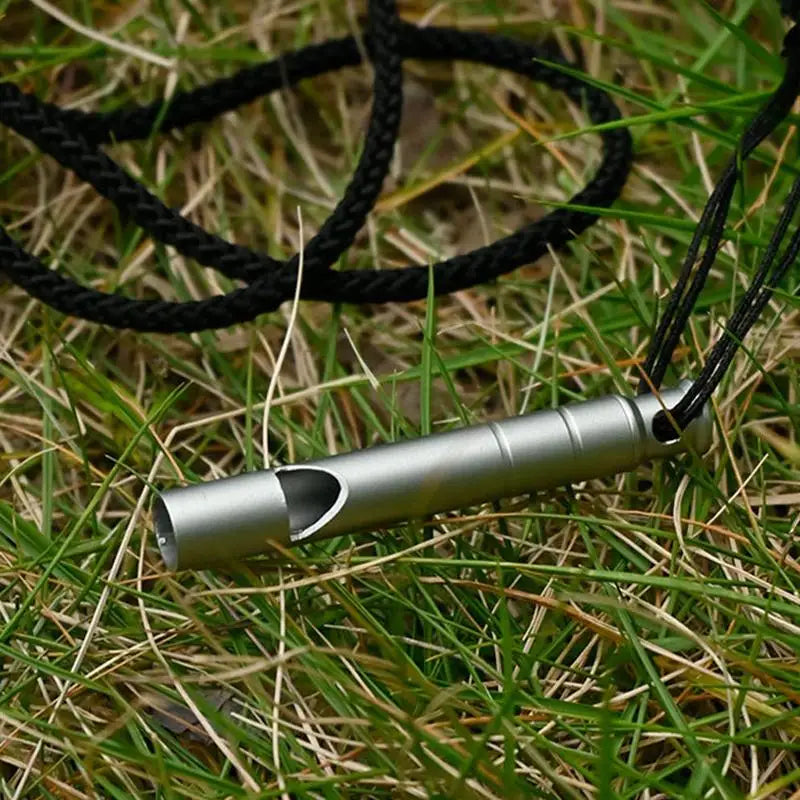 Titanium Alloy Emergency Whistle Cord Outdoor Survival Safety Camping Qme