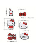 6 Hello Kitty Shoe Decor Cute Hole Shoes KT 3D Accessories Buckle Qme 6pcs