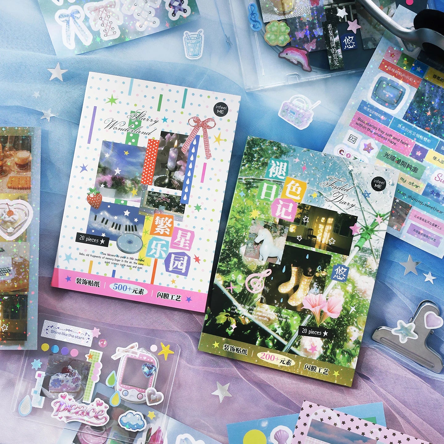 TIANZI 20 Pcs Universe Series Die cut Stickers book Cartoon Decorative handmade Scrapbooking Diary Japanese Stationery Supplies Qme C-40 Pcs