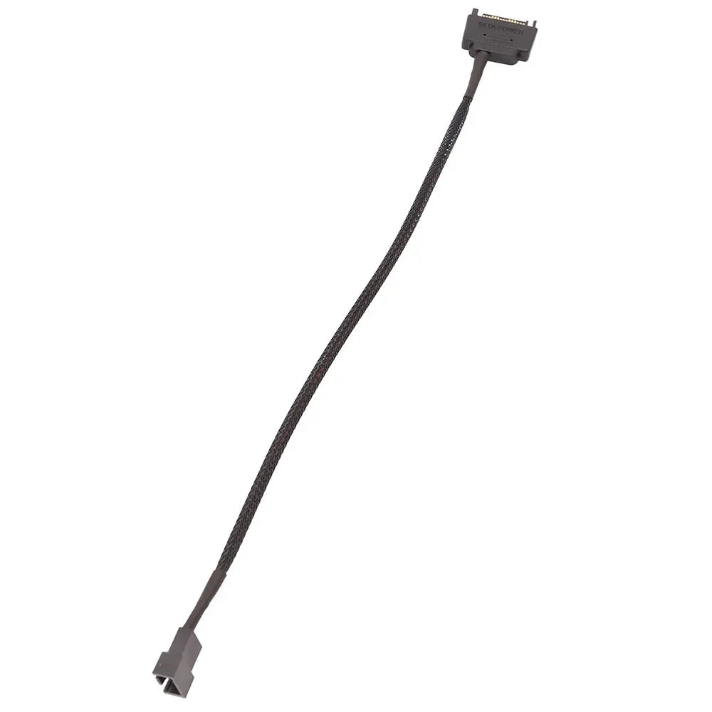 Black Sleeved 30cm Cooler Cooling Fan Splitter Power Cable 12V 4-Pin To 6 Port 3Pin/4Pin Connector for Molex IDE Computer PC DIY Qme 1 in 1