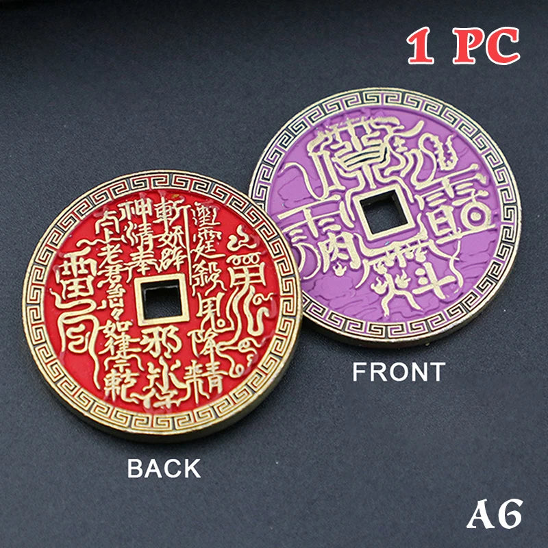 Ancient Chinese Coin Model Mountain Ghost Money Traditional Feng Shui Amulet Of Wealth Leizu Good Luck Coin Hanging Decoration Qme style 6
