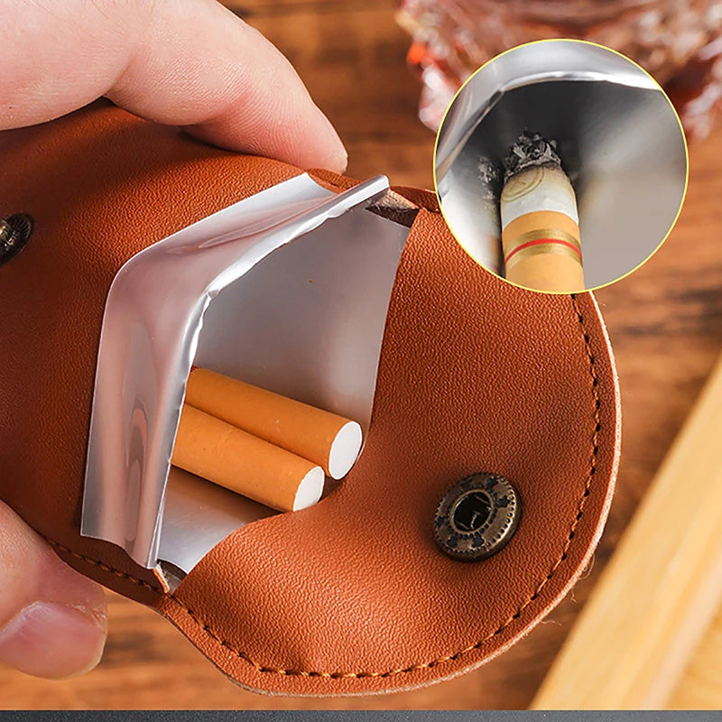 Leather Storage Ash Bag Cigarette Smoking Accessory Mini Pocket Qme