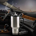 450ml Electric In-car Travel Heating Cup Stainless Steel Car Heated Mug 12V Heated Mug for Hot Water Tea Coffee Making Qme Default Title