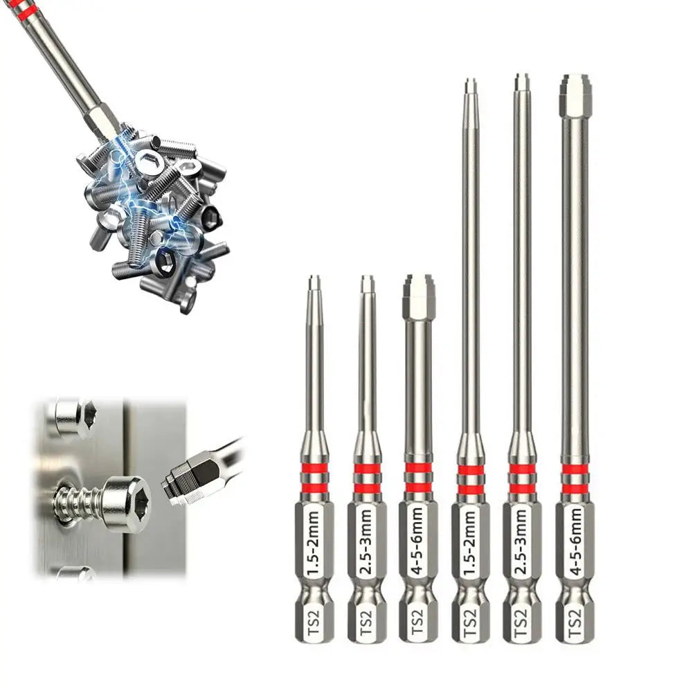 Pagoda-shaped Hex Bits Quick Change Shank Bit Screws Fasteners S2 Qme 1set