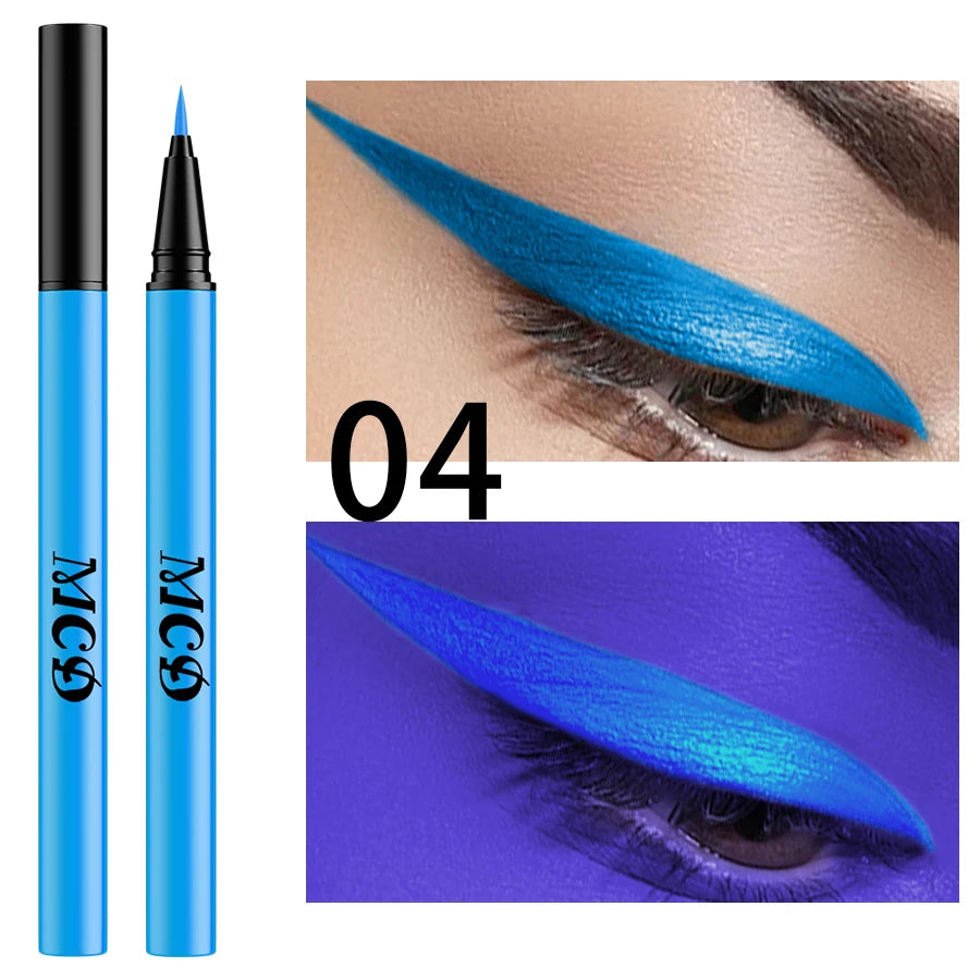 UV Light Neon Eyeliner Pen Eyes Makeup Blue Green Waterproof Liquid Qme 04