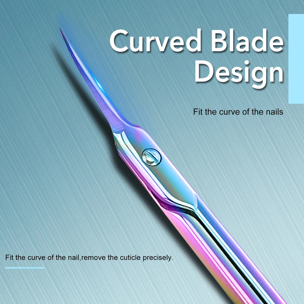Russian Manicure Scissors Cuticle Regrowth Cut Curved Tip Nail Qme