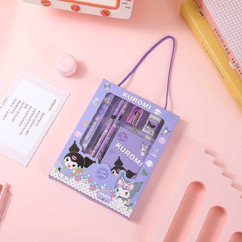 Hello Kitty Kuromi Stationery Set Student Birthday Gift Box Event Prizes: Ruler, Pencil, Eraser Qme 1