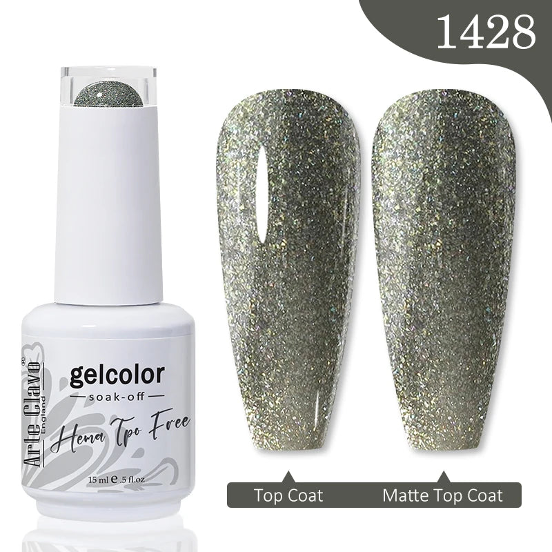 Arte Clavo Crystal Crushed Diamond Pink Blue Gel Nail Polish 2026