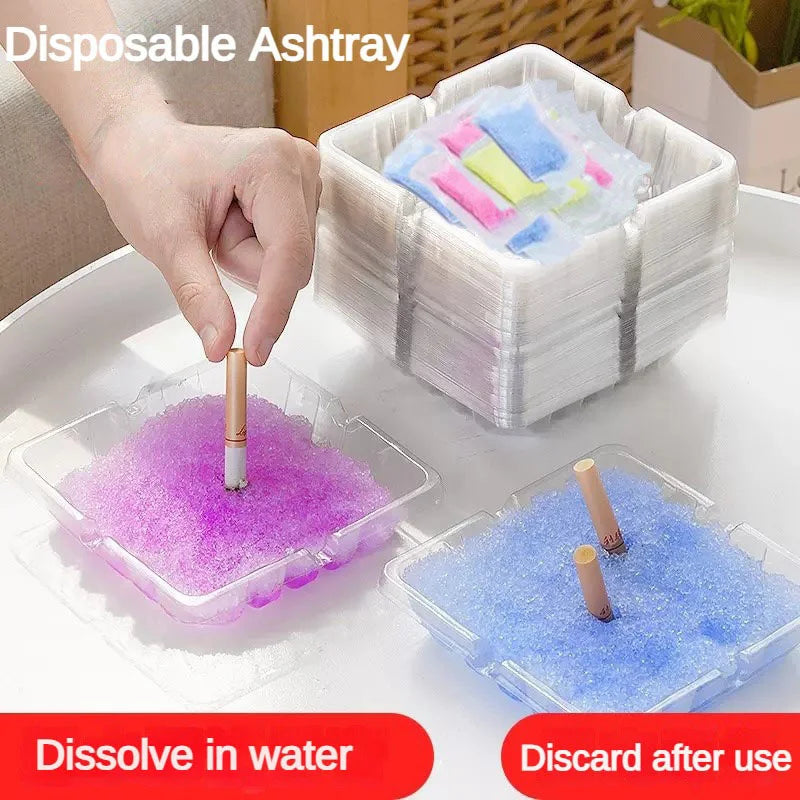 Disposable Ashtray Prevent Ash Remove Odor Water Soluble Film Smoke Qme