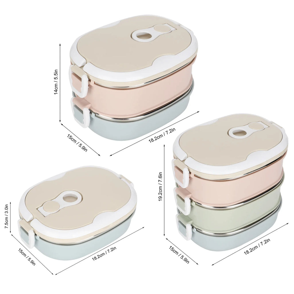 Multi Layer Lunch Box Large Capacity Portable Stainless Steel Food Lunch Container for Office Workers and Students Qme