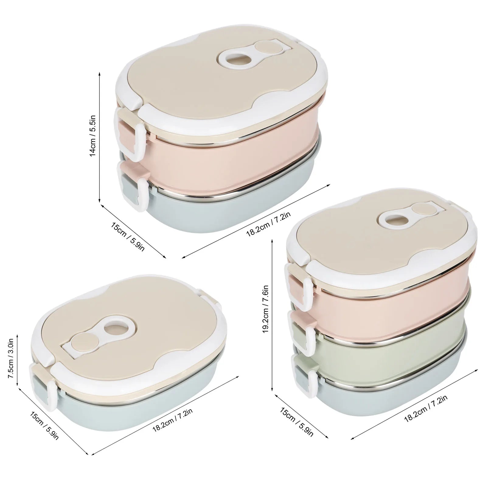 Multi Layer Lunch Box Large Capacity Portable Stainless Steel Food Lunch Container for Office Workers and Students Qme
