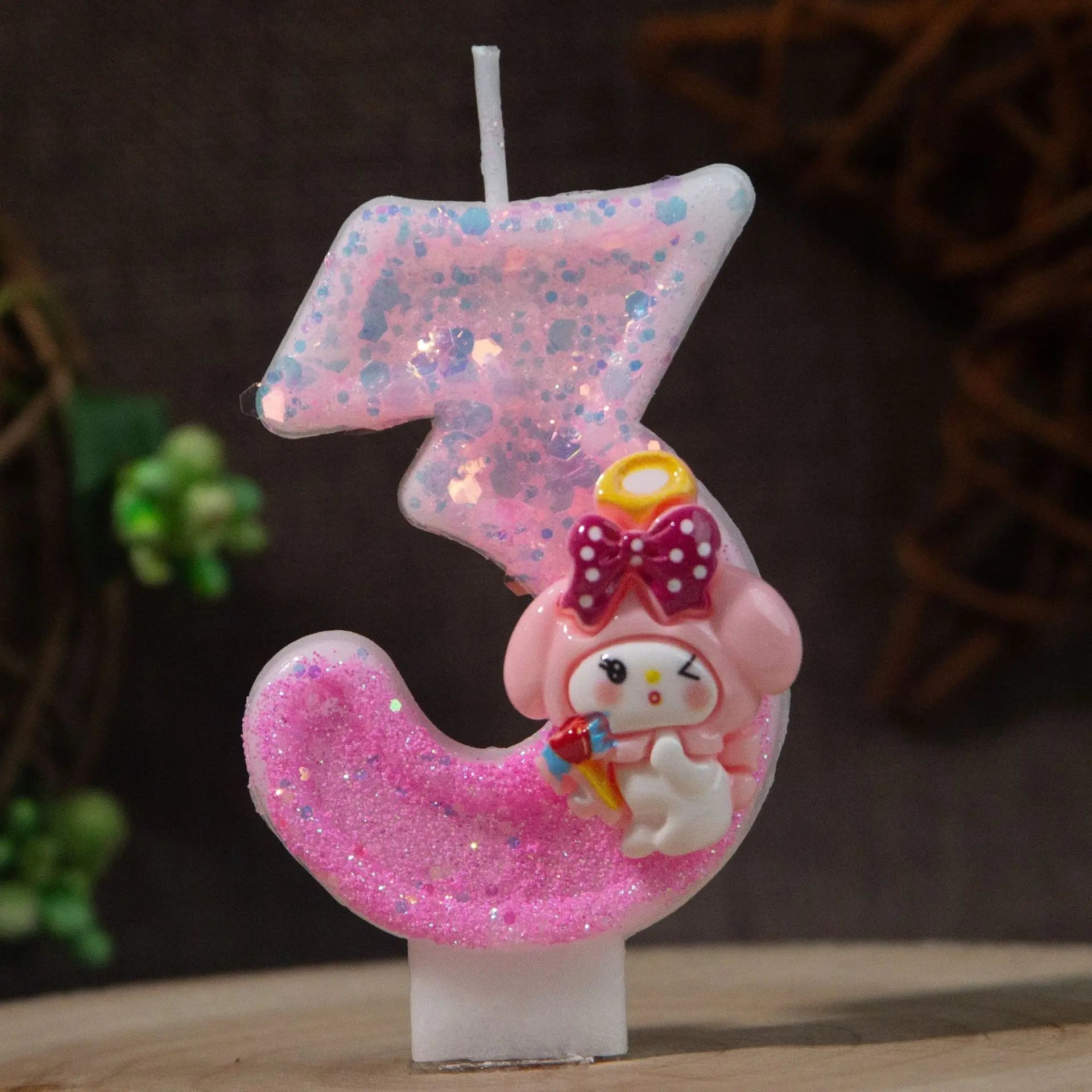 Melody 0-9 Numbered Birthday Candles Pink Cartoon Cake Topper Decorations Student Birthday Party Supplies Qme 3