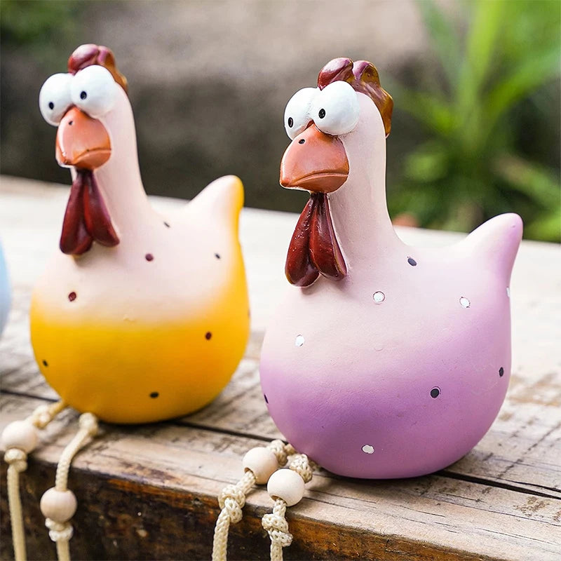 Rooster Figurine Resin Animal Statue Garden Yard Decoration Home Qme