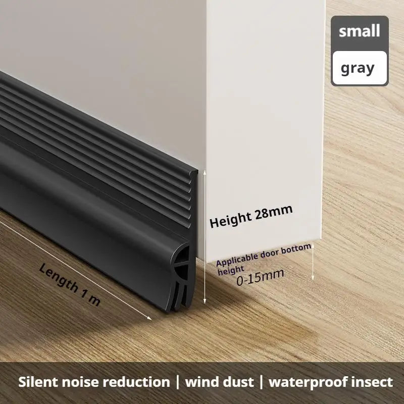 1M TPE Sliding Window Sealing Strip Self-adhesive 3-layer Thickening Windproof Door Seal Strip Soundproofing Weather Stripping Qme Small Gray