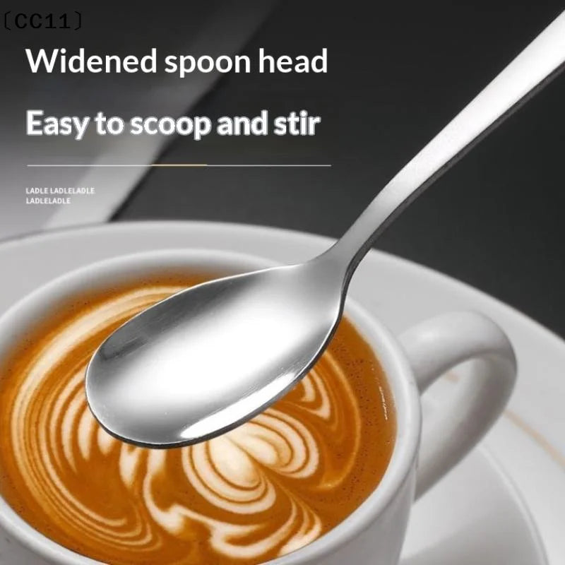 Stainless Steel Coffee Spoons Ceramic Handles Perfect Mixing Sugar Qme