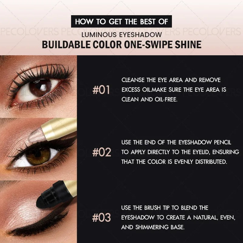 Gold Tube Eye Shadow Pen, Multi-color Selection, Eye Highlights, Brightening Eyes, Waterproof and Sweatproof, Eye Cosmetics Qme