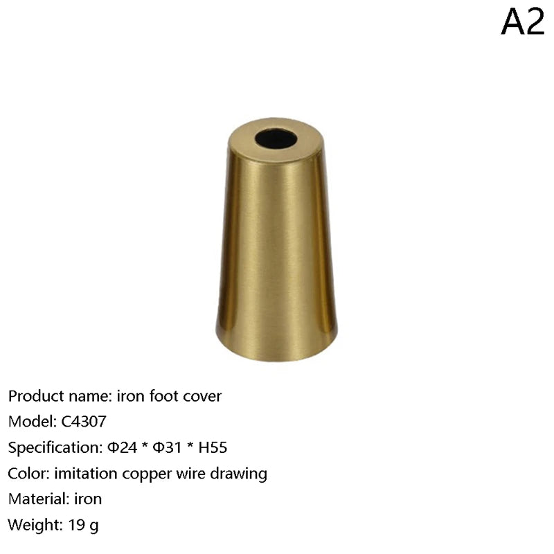 Furniture Iron Foot Cover Copper Tip Brushed Brass Table Chair Qme A2