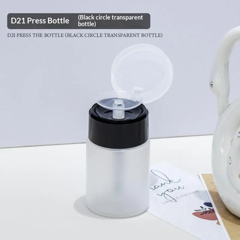 Nail Art Press Pump Bottle Leakproof Design Easy Dispensing Home DIY Qme Black