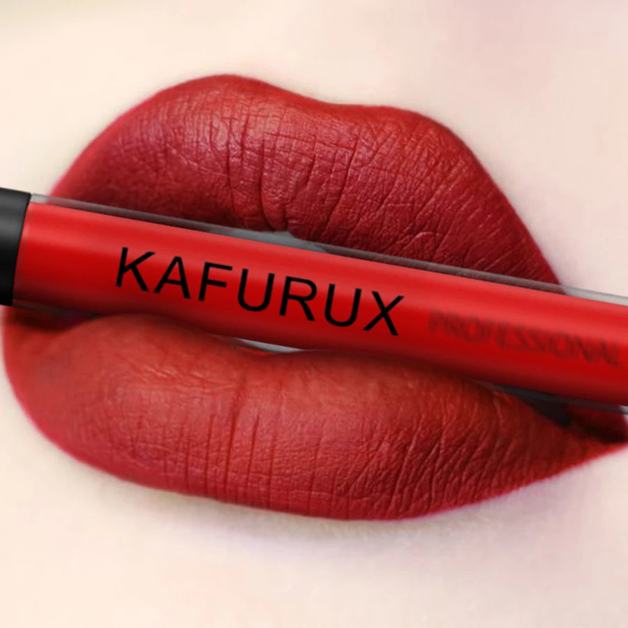 Sexy Red Lip Liner Pen Matte Glaze Liquid Lipstick Korean Makeup Qme