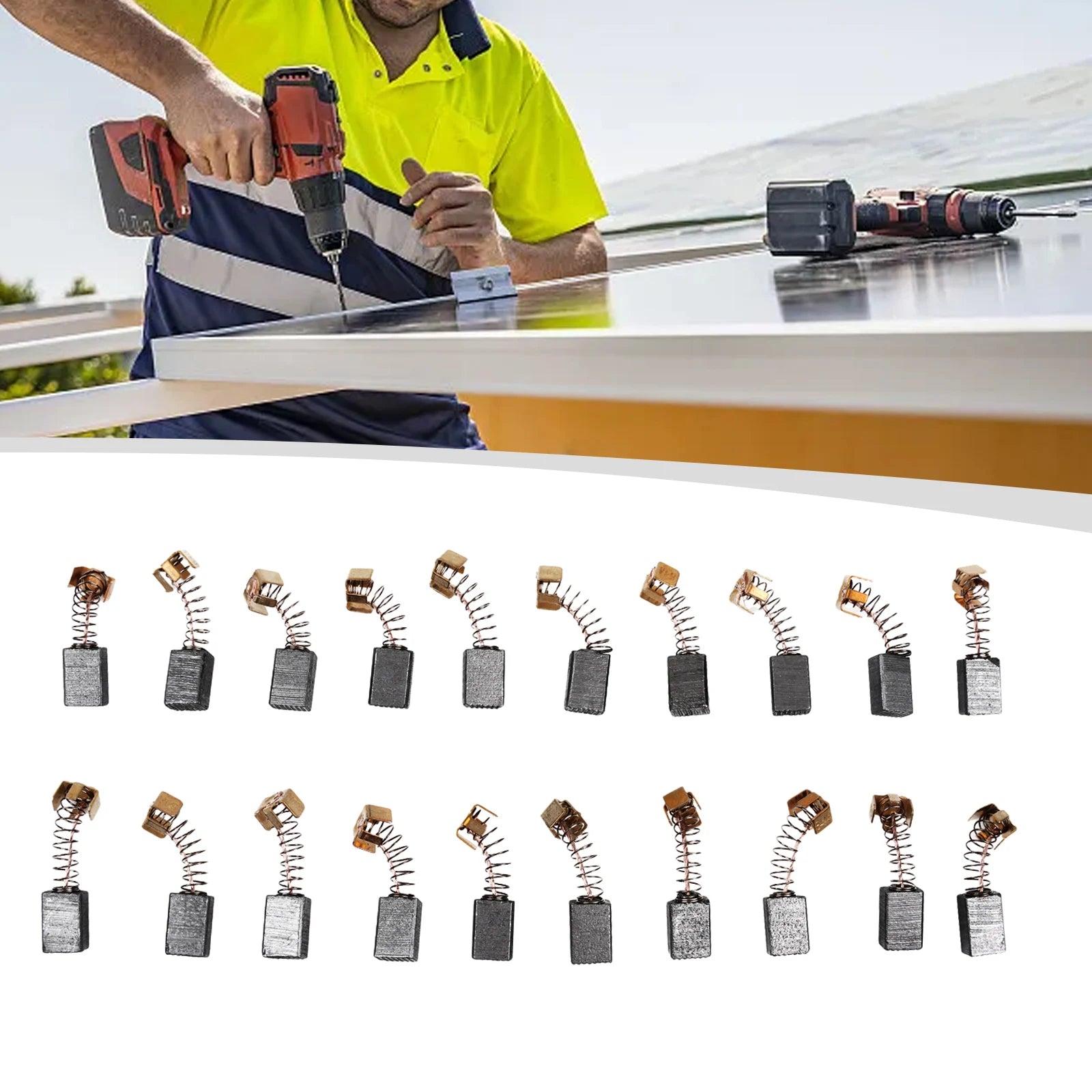20pcs/set Carbon Brushes 5x8x12mm CB-64# 110*100 For Electric Motor CB85 CB57 CB64 191627-8 For Power Tool Accessory Qme