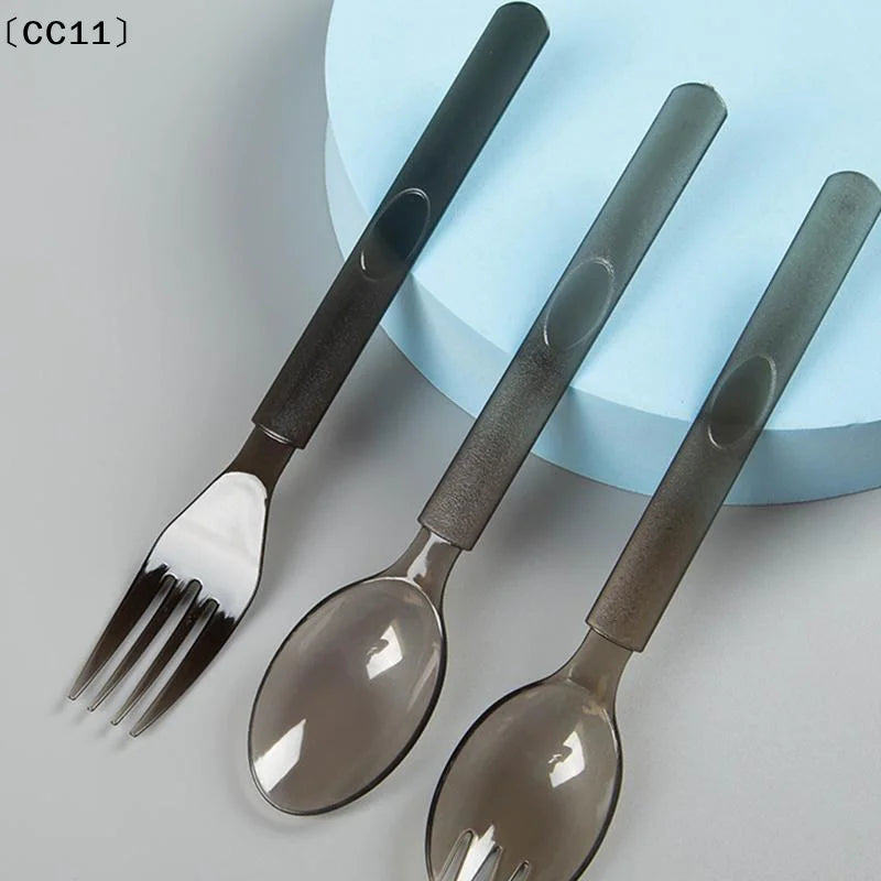 Individually Wrapped Disposable Plastic Utensils Fork Spoon Non Slip Qme