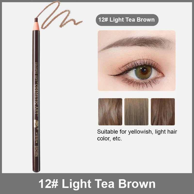 Waterproof Eyebrow Pencil Long Lasting Sweatproof No Fade Peel Off Qme 12Light Tea