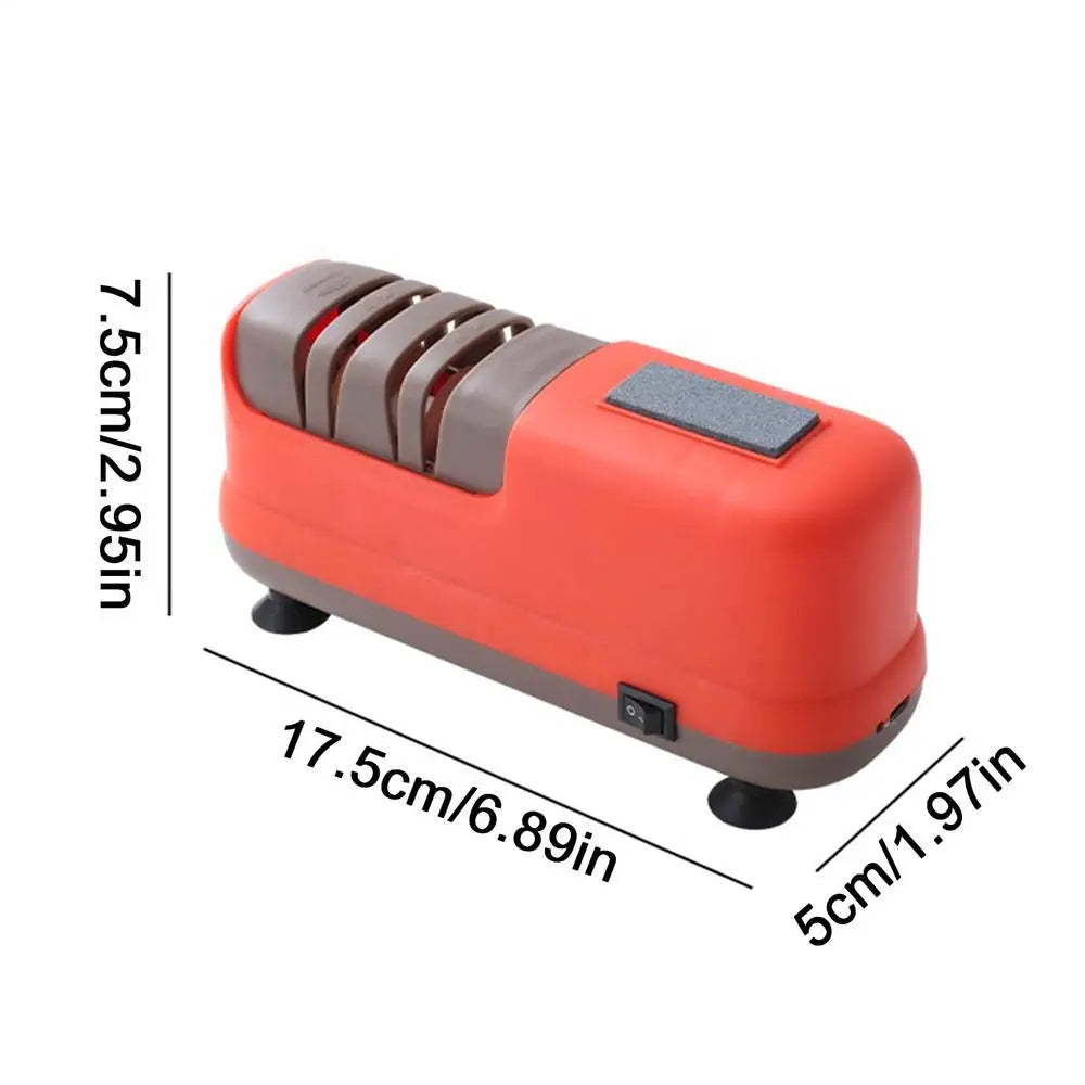 Cutter Sharpener 4-Stage Scissor Grinder Suction Cup Base USB Qme China Mainland Red 17.5x7.5x5cm