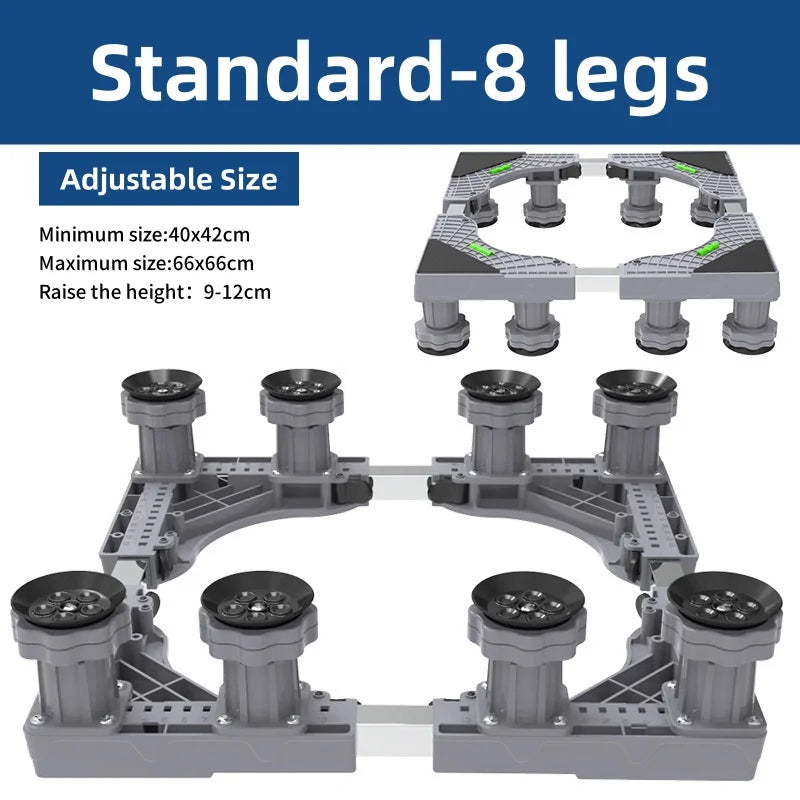 Washing Machine Mobile Bracket Wave Wheel Drum Universal Lifting Multifunctional Shock-absorbing and Height Increasing Base Pad Qme Standard-8 legs