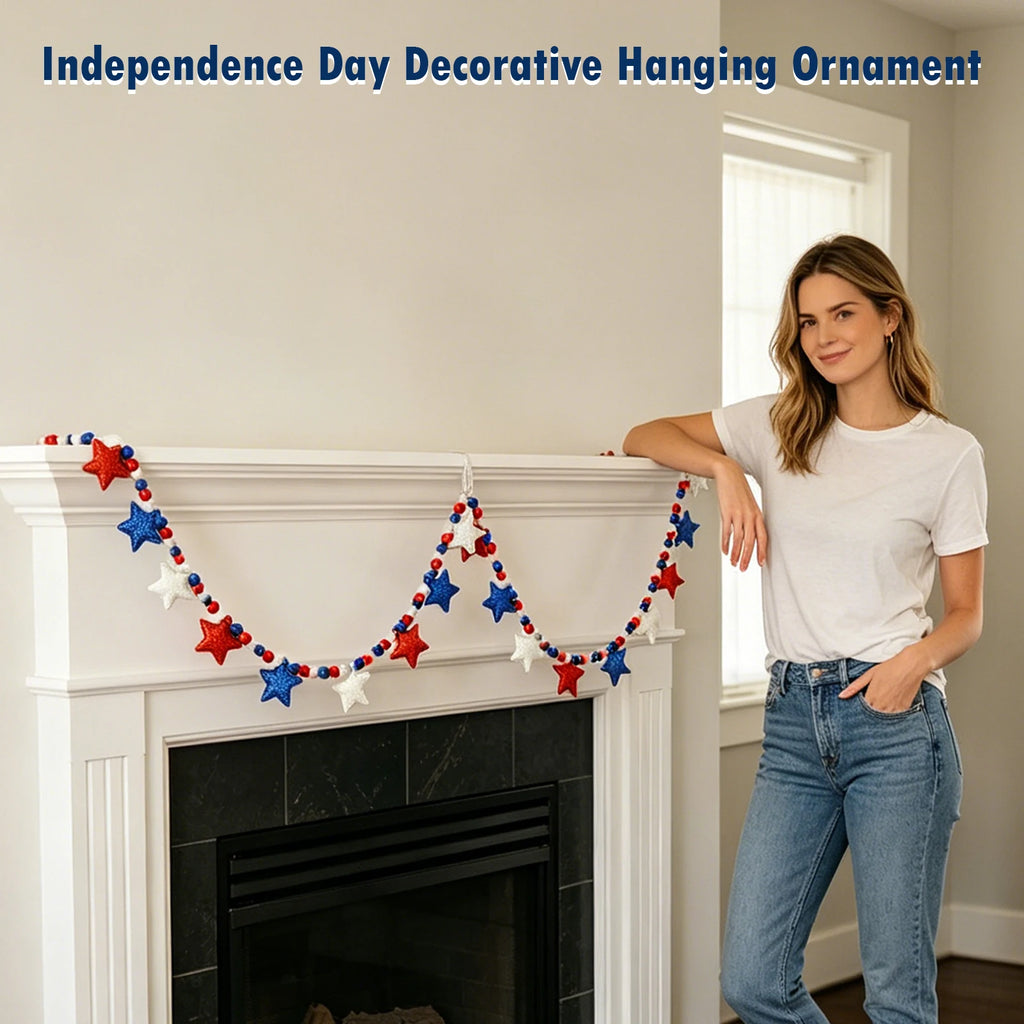 250th Indenpedant Day Red Blue White Color Pattern Banner Anniversary Celebration DIY Decoration for Home Living Room Garden Qme