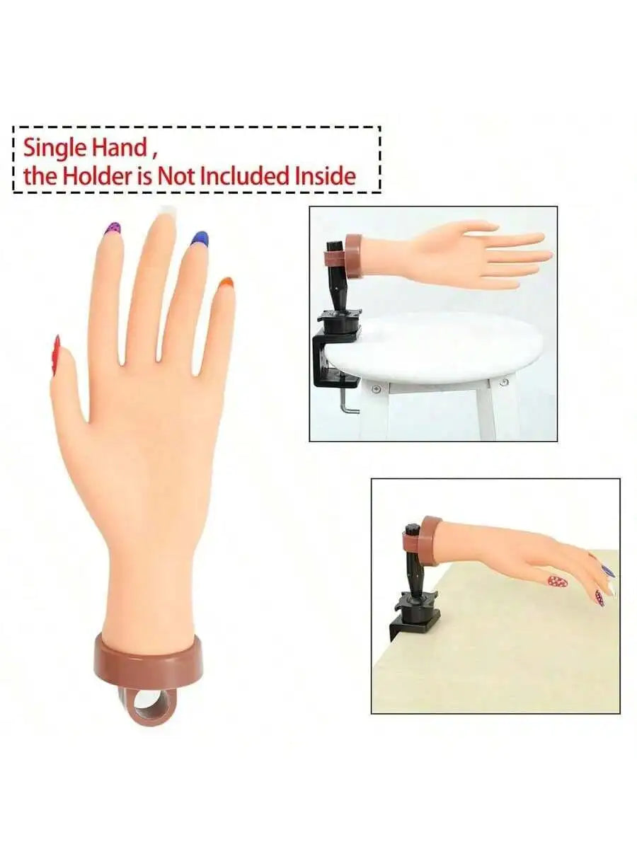 Nail Art Beginners Practice Fake Hand Models Insertable Plates Qme