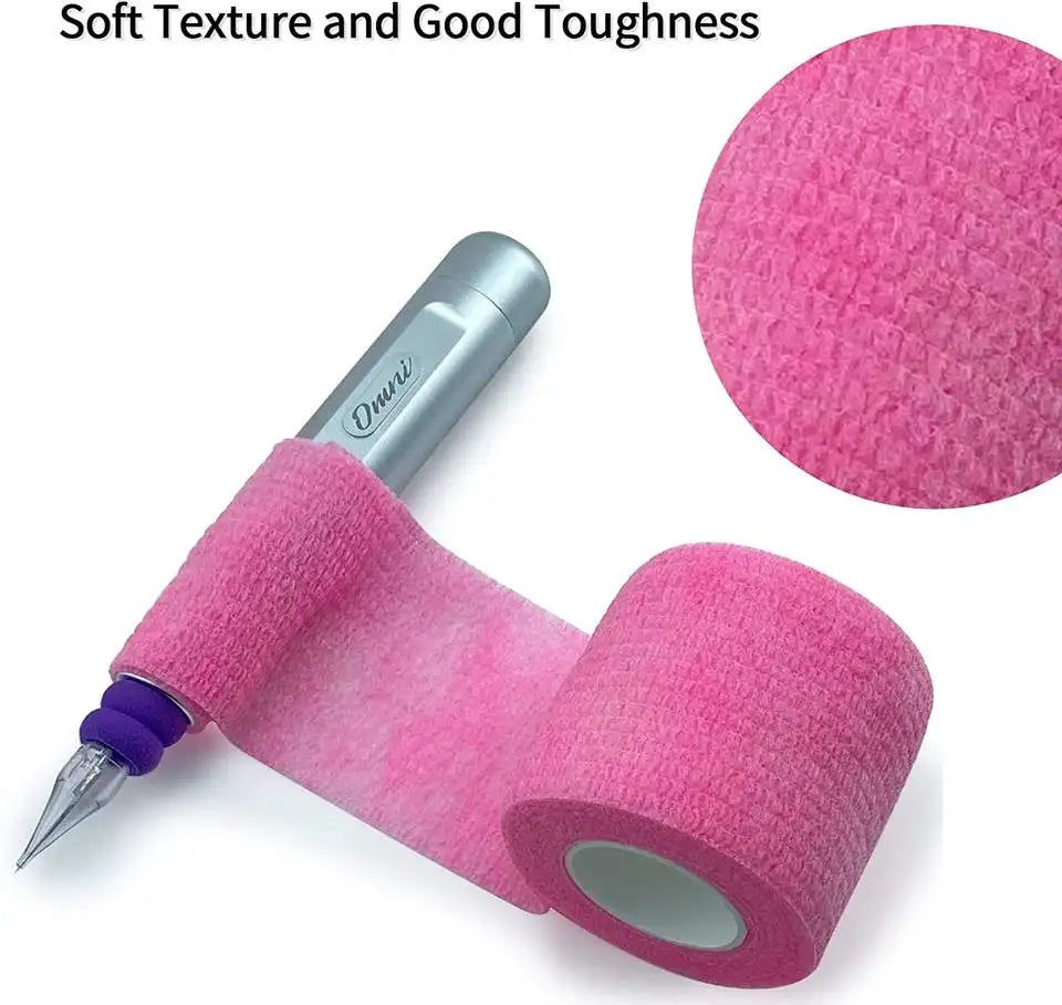 Brand New Glossy Pink Tattoo Disposable Bandage Sport Cover Wrap Tape Self Adhesive Elastic Bandage Tape Tattoo Permanent Makeup Qme