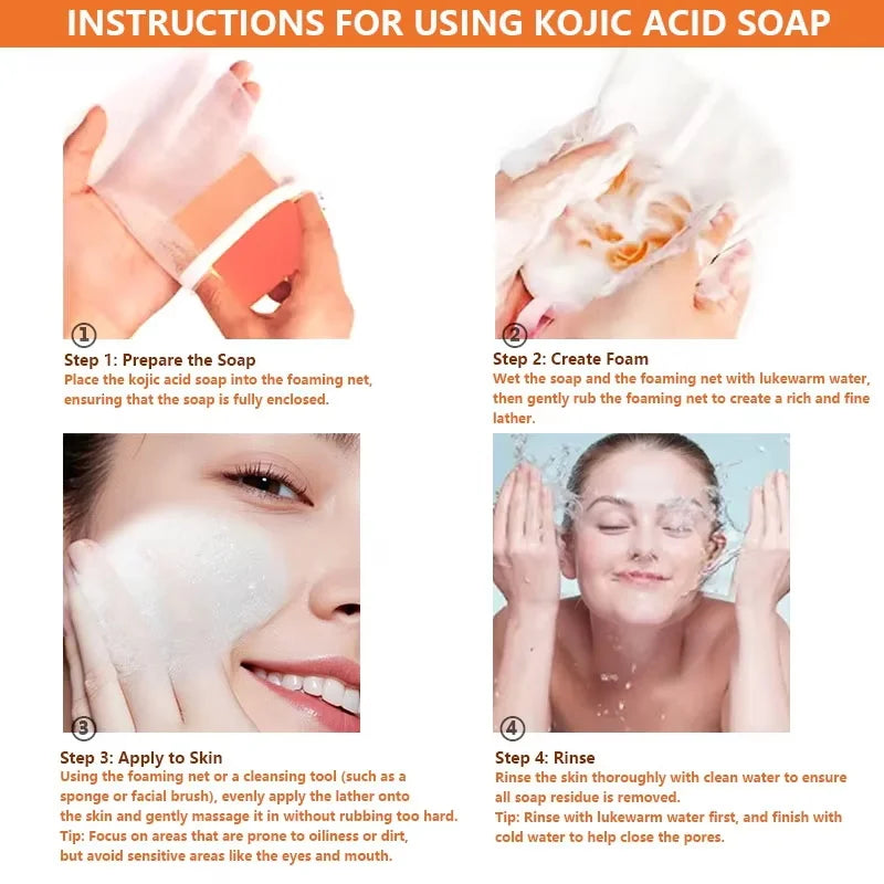 Kojic acid Handmade Soap Glutathione Frosted Soap Nourishing Skin Moisturizing Facial Care Cleansing Body Care Wash Soap Qme