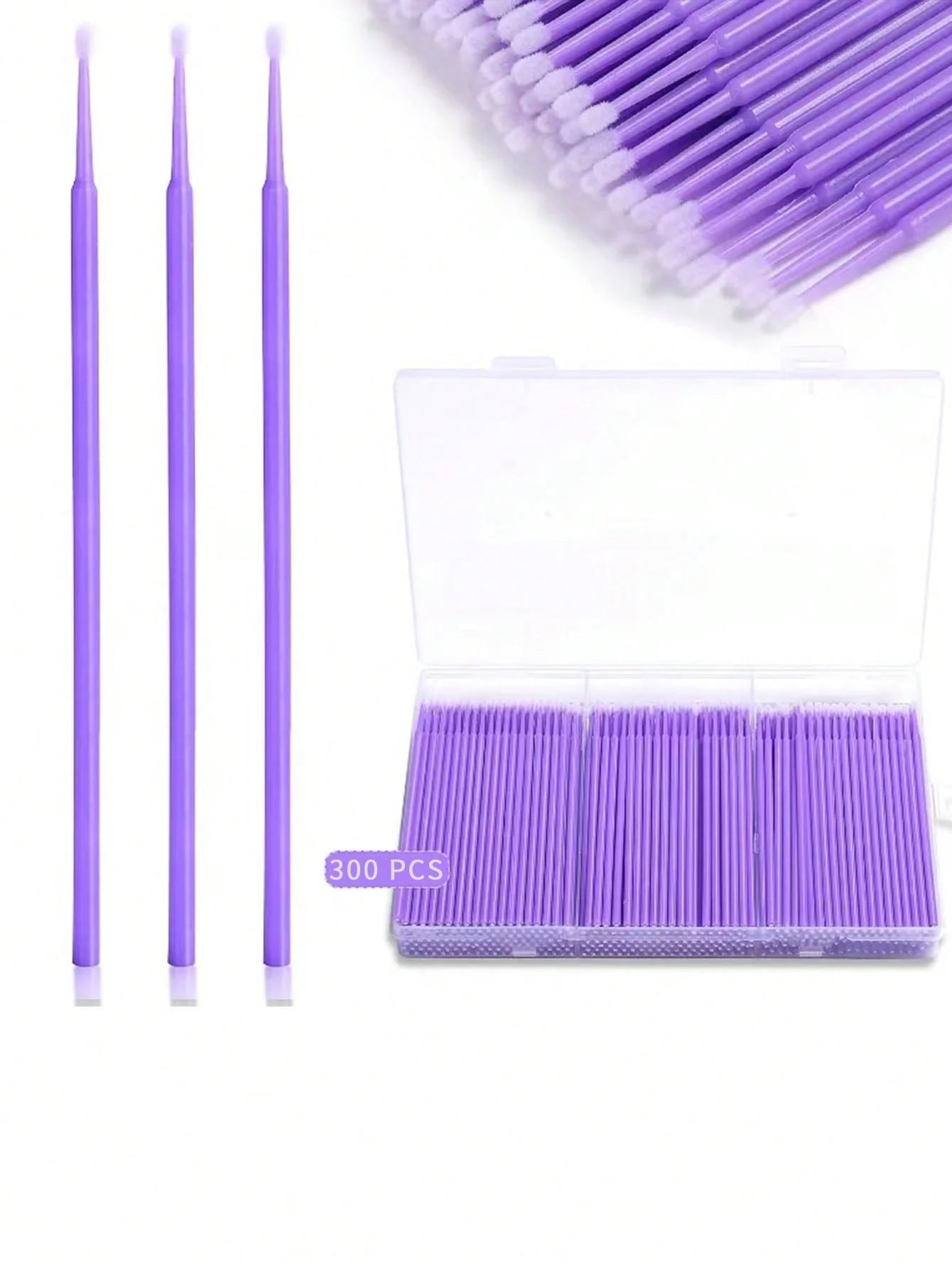 Disposable Micro Brush Makeup Storage Box Applicator Microfiber Stick Qme purple