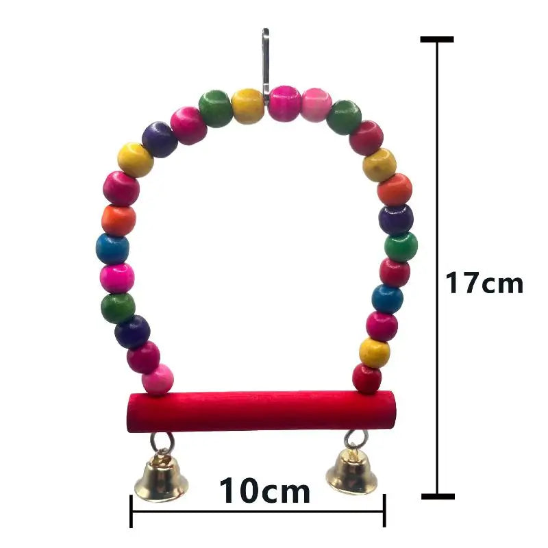Bird Climbing Toys Cage Accessories Colorful Pet Swing Cloud Ladder Qme A9