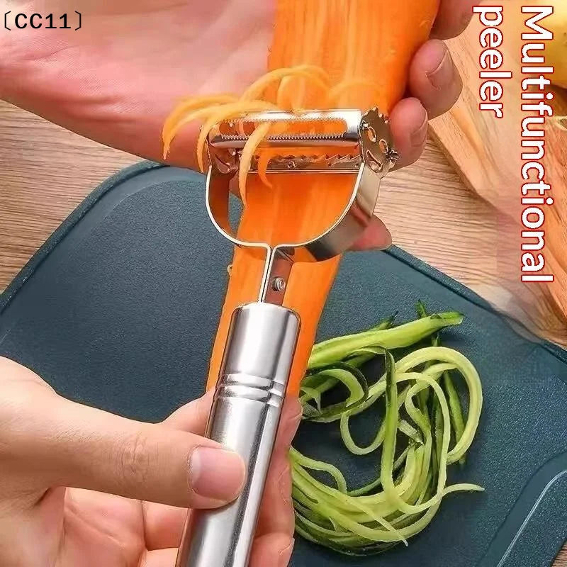 1 Vegetable Slicer 2in1 Stainless Steel Potato Cucumber Carrot Grater Qme