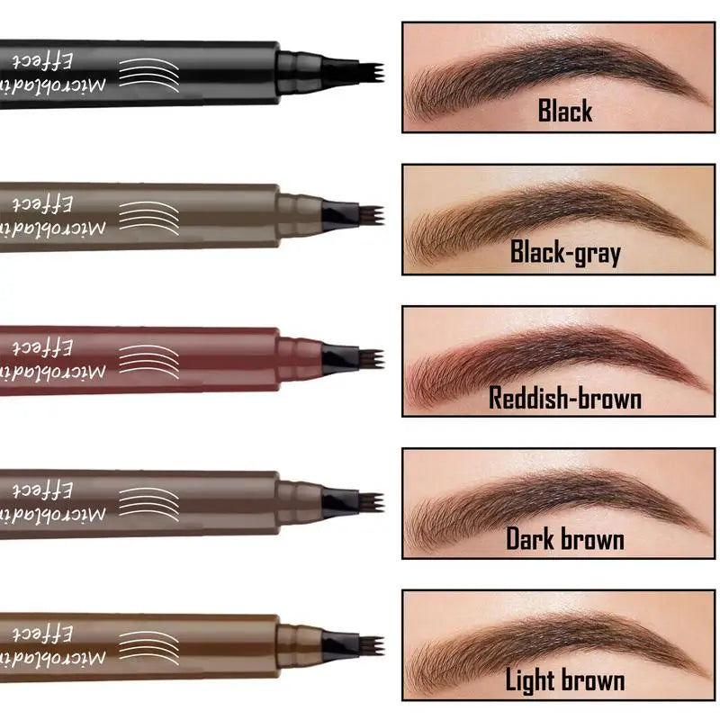 Four Forked Wild Eyebrow Pen 4 Point Pencil Waterproof Fork Tip Qme